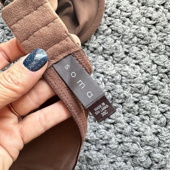 SOMA Women’s Full Coverage Unlined Bra Underwire Brown 38C VTG - Picture 4 of 7